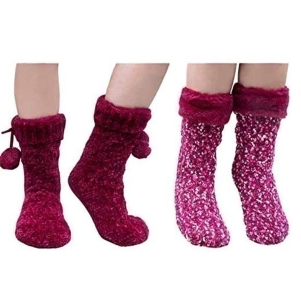 Jane & Bleecker 2 Pair Slipper Socks for Ladies